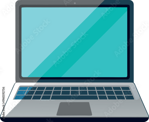Modern Flat Design Laptop Computer Vector Illustration on white background