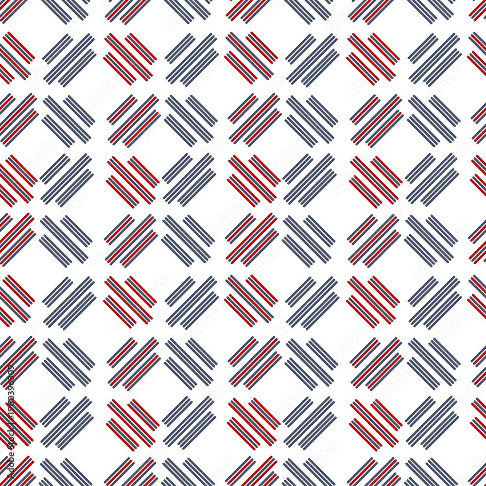 Fototapeta premium Seamless geometric pattern with red and blue diagonal stripes