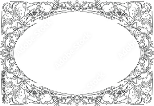 Baroque Decorative Border and Frame Vintage Ornament Illustration