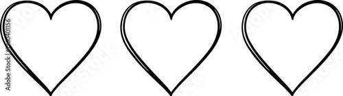 Heart outline vector illustration with decorative design, elegant love artwork, creative romance composition, ornamental background pattern