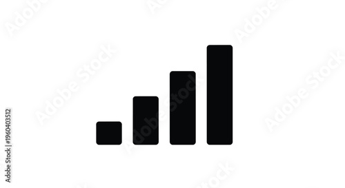 Free Download Black bar chart graph in minimalist style with dark colors on white background for business finance isolated on white background - GFXLoad