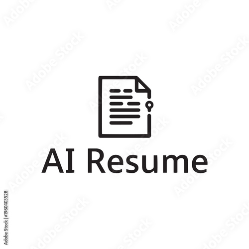AI Resume Builder Icon for Modern Job Applications and Career Tech