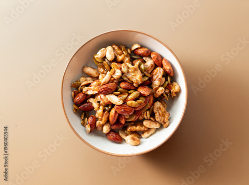 Almonds, walnuts, and nuts on a plate