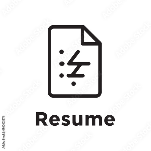 Simple Resume Document Icon Vector Graphic For Your Next Career Move