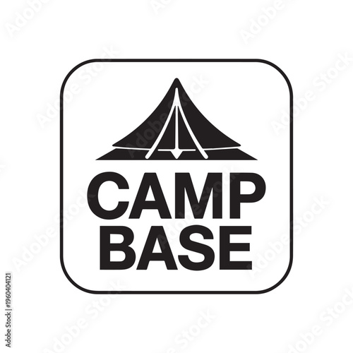 Modern Camp Base Logo With Tent Icon for Outdoor Adventure Brands