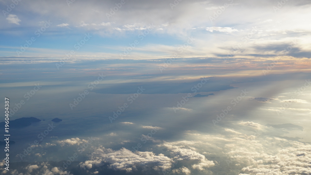 Naklejka premium Aerial Paradise: A Bird's-Eye View of the Hawaiian Islands