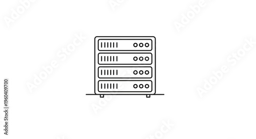 Server Rack Icon, Data Center Equipment, Network Storage, Technology Symbol