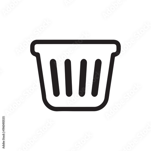 Minimalist Black Trash Can Icon Simple Vector Graphic for Deletion