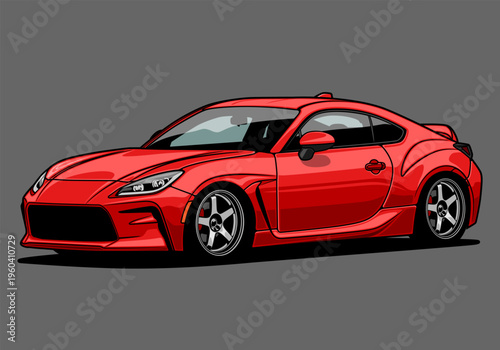 Cartoon car vector illustration for conceptual design. Separated layers, easy to edit in your vector supported software.