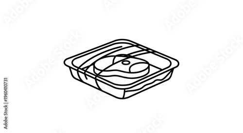 Raw Steak in Plastic Packaging