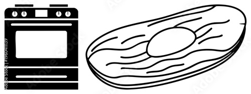 Kitchen appliance for cooking, gas oven, stove top, roasted peanut, edible nut, food, culinary symbol.