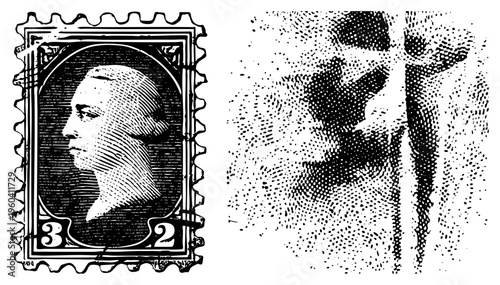 Historical American postage stamp with Washington profile, perforated edges, engraved design, 3 cent denomination, classic philatelic collectible.