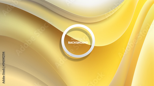 Luxury dark green abstract background with golden wavy 3D lines