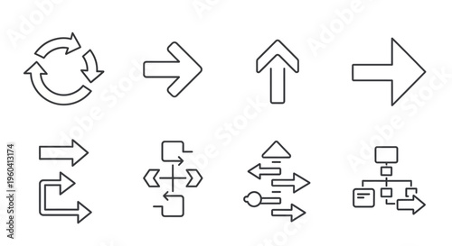 Collection of various arrow icons.