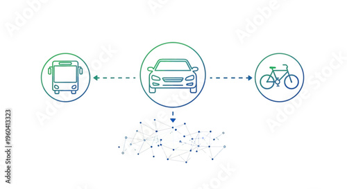 Car and bicycle transportation comparison icons.