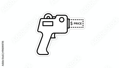 Price Tag Scanner Gun Icon - Retail and Sales Concept