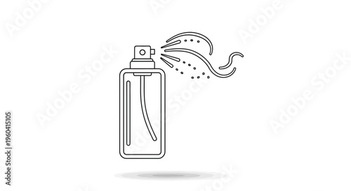Perfume Spray Bottle Icon, Elegant Fragrance Mist Dispenser, Abstract Scent Cloud