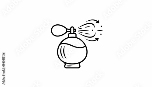 Perfume Spray Bottle Icon, Vintage Atomizer, Fragrance Mist, Elegant Design