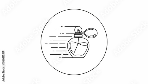 Perfume Bottle Spray Icon with Speed Lines