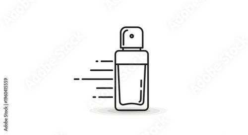 Perfume Bottle Spraying Fast Motion Lines Icon