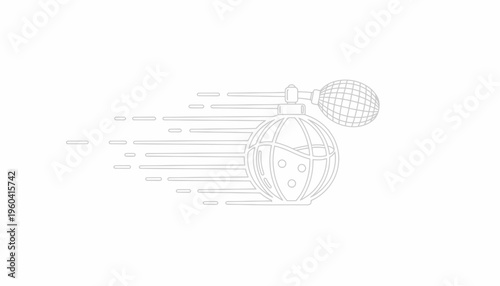 Perfume Bottle Spraying Fragrance with Motion Lines