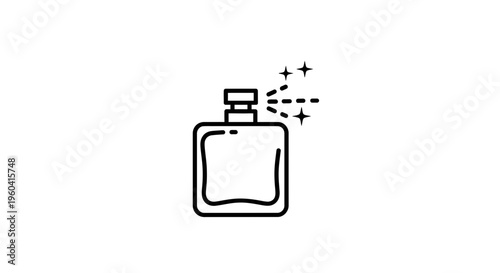 Perfume Bottle Spraying Fragrance with Sparkles Icon
