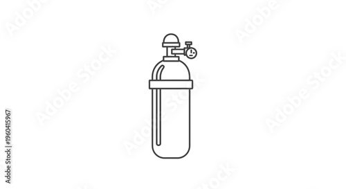 Oxygen Tank Icon, Scuba Diving Equipment, Gas Cylinder, Compressed Air