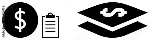 Financial, document clip, academic cap with endless loop symbol, business education, money management, student finance, academic achievement.