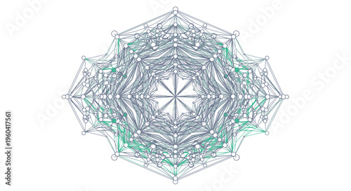 Abstract Network Connection, Digital Data Flow, Complex System Visualization