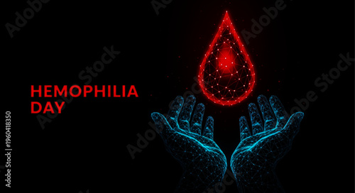 Medical Innovation Concept with Digital Blood Drop Symbol