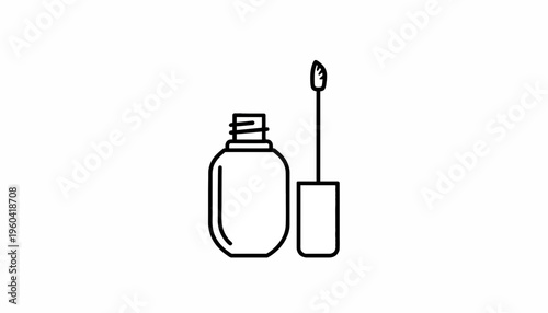 Nail Polish Bottle Icon, Beauty Product, Makeup Accessory, Cosmetic Line Art