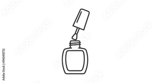 Nail Polish Bottle Icon, Beauty and Cosmetics Line Art, Manicure Tool