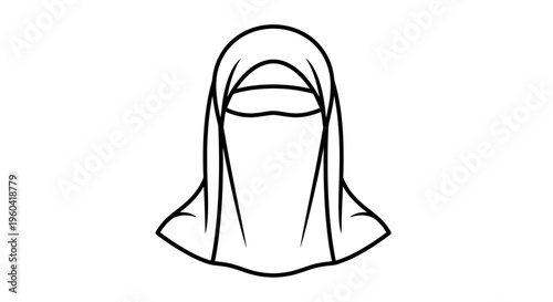 Niqab Muslim Woman Face Veil Islamic Clothing Headscarf Traditional Dress