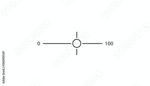Minimalist Slider Control with 0-100 Scale and Center Circle Icon