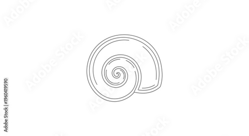Minimalist Snail Shell Spiral Outline Icon