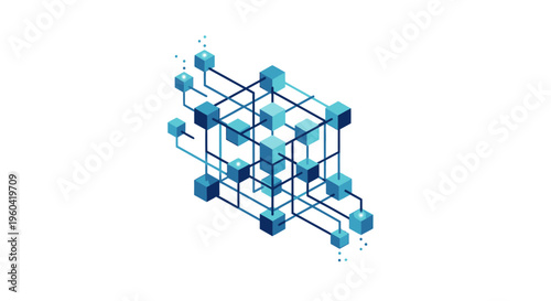 Abstract Network Connection, Digital Data Flow, Futuristic Technology