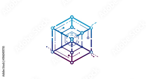 Abstract Network Connection, Digital Data Flow, Futuristic Technology