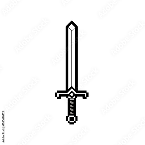 Pixel art sword with handle.