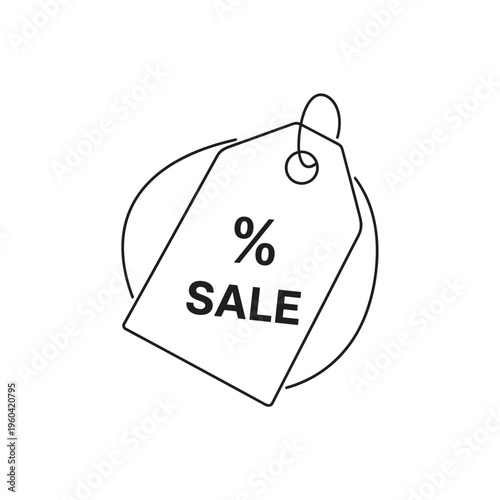 Sale discount tag with percent sign.