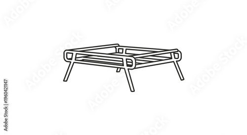 Minimalist Metal Fire Pit Frame, Outdoor Camping Equipment, Modern Design