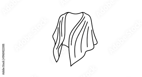 Minimalist Line Art of a Flowy Shawl or Poncho