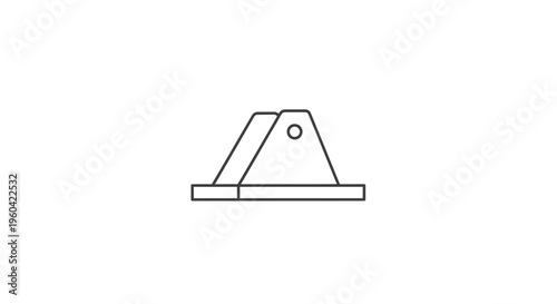 Minimalist line art of a simple geometric structure with a hole