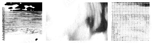 Vector halftone forming gradients, stippling, tonal shifts, graphic design elements, print simulation, raster approximation, typographic texture.