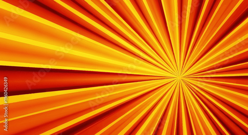 Abstract radial burst of orange and yellow light streaks, dynamic background