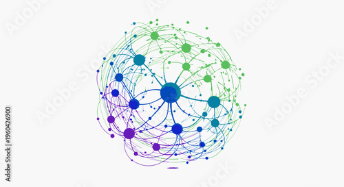 Abstract Network Connections, Global Communication, Digital Brain Concept