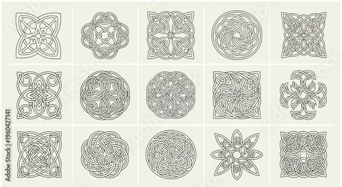 Collection of Celtic Knots and Ornaments: Traditional Decorative Patterns