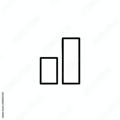 Two vertical black bars of unequal height on white background