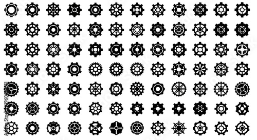 Collection of Diverse Gears and Cogs: Industrial and Mechanical Elements