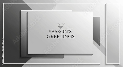 Elegant Season's Greetings Text Overlay with Abstract Geometric Background