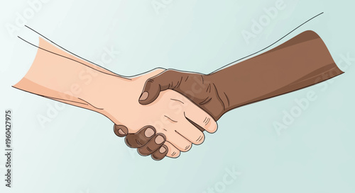 Diverse hands shaking in agreement, unity, and partnership concept